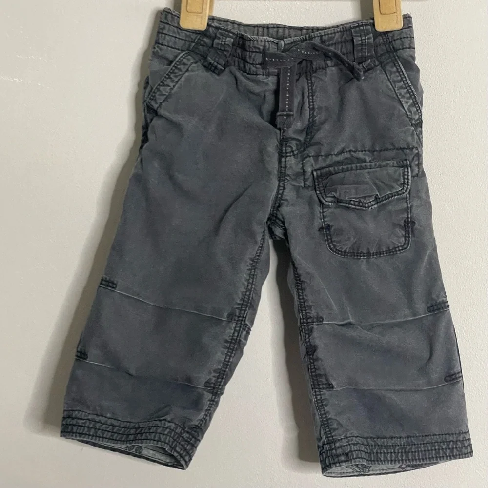 BABY GAP Infant Vintage Audio Cotton Lined Elastic Waist Cargo Pants